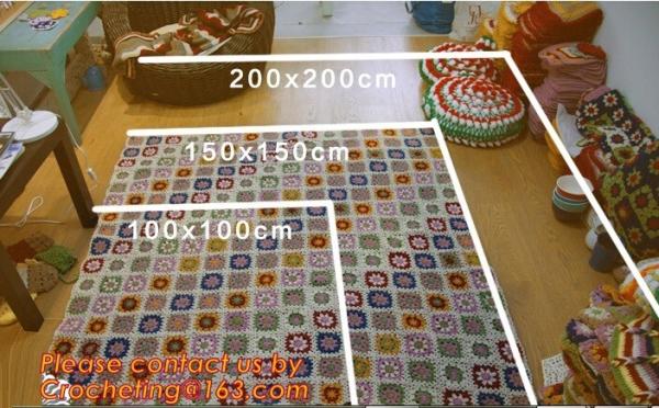 Countryside Handmade crochet hook Daisy blanket, Cashmere knitted blanket throw,