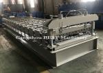 Trapezoidal Metal Roofing Sheet Roll Forming Machine , Iron Sheet Making Machine