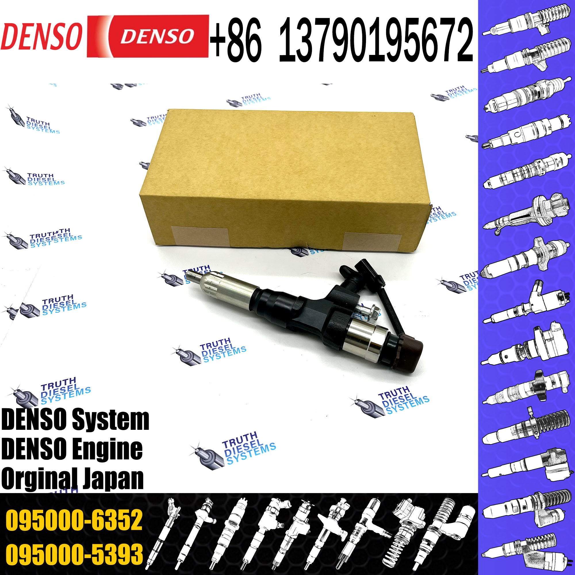Fuel Injector 095000-6353 095000-6350 095000-6352 For JQ5E/J06 Excavator 200/230/250/260-8