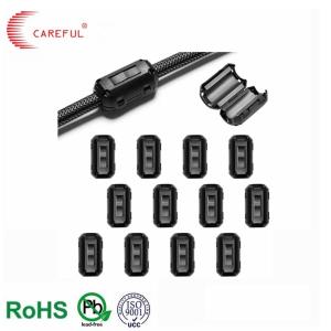 Black Plastic SCRC/SCNF Type Clip On Soft Two Pieces EMI Suppression Ferrite
