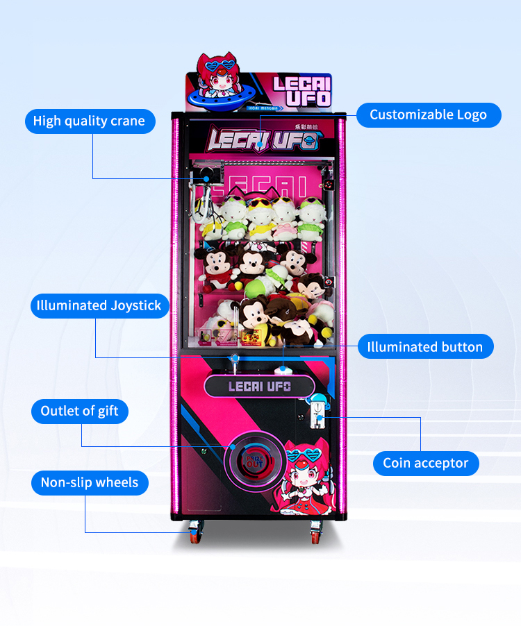 Full Size Claw Machine Candy Grabber Fun Zone 80KG Capacity for Entertainment Venues