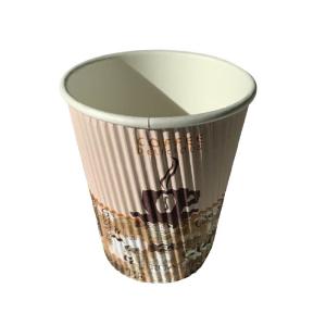 China Disposable 8 Oz Hot Cups PE Coating Triple Wall Personalised Takeaway Coffee Cups factory