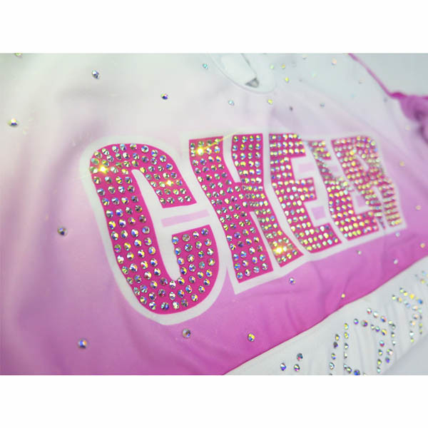 Premium Pink Sparkle Cheer Dance Clothes For Women Custom Cheerleading Uniforms