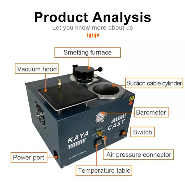 Tooltos 1/2 HP Vacuum Investing Casting Machine Wax Cast Combination With 2L Gold Melting Furnace