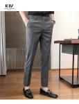 Slim Fit Office Trousers in Black Perfect for Formal Business Attire Zipper Fly