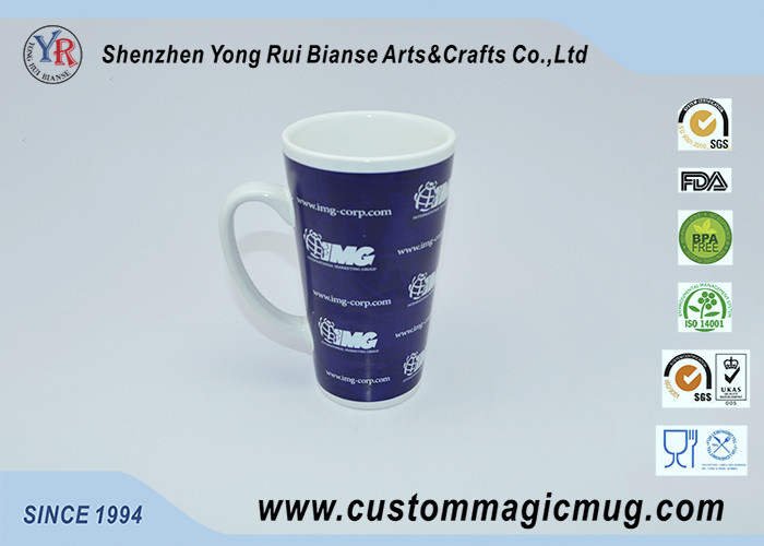 Eco-friendly Large V Shaped Mug , 12oz Ceramic Porcelain Coffee Mugs