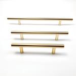 Electroplating Gold 190mm T Bar Stainless Steel Cabinet Handles For Living Room