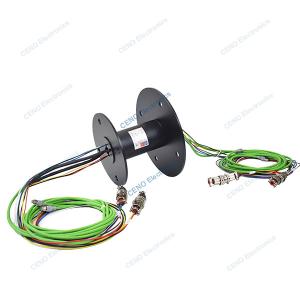 China Integrated Gigabit Ethernet Signal Slip Ring Flange installation for Industry system factory