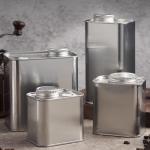 0.5 Pound 1 Pound Coffee Tin Cans 500G Metal Square Tin With Valve