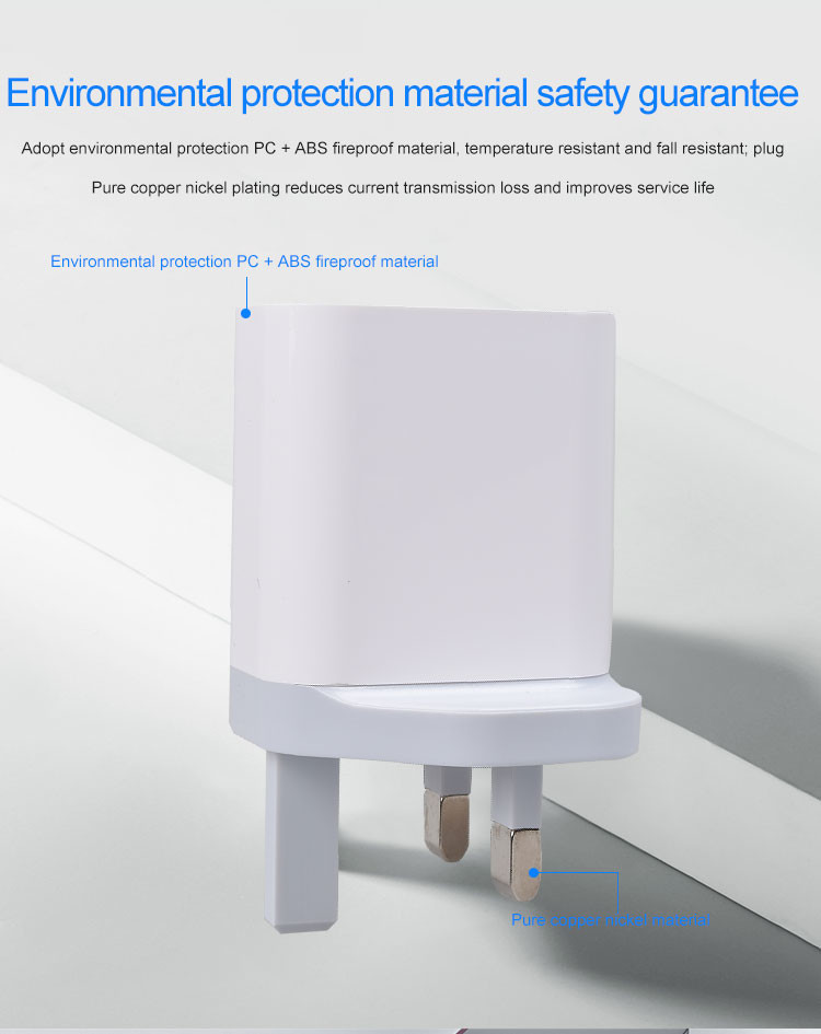 UK Quick Charge 3.0 USB A USB C 20W PD Wall Charger