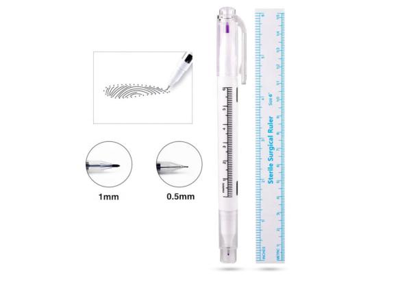 Sweatproof Permanent Makeup Tattoo Kit Double End Microblading Marker Pen Purple