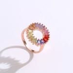 14.1mm 3.4g Zircon Engagement Ring women graduation Rose Gold Vermeil Ring