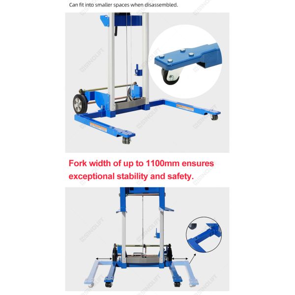 SW Series Manual Hand Winch Stacker with Straddle Legs – Superior Stability for Demanding Loads