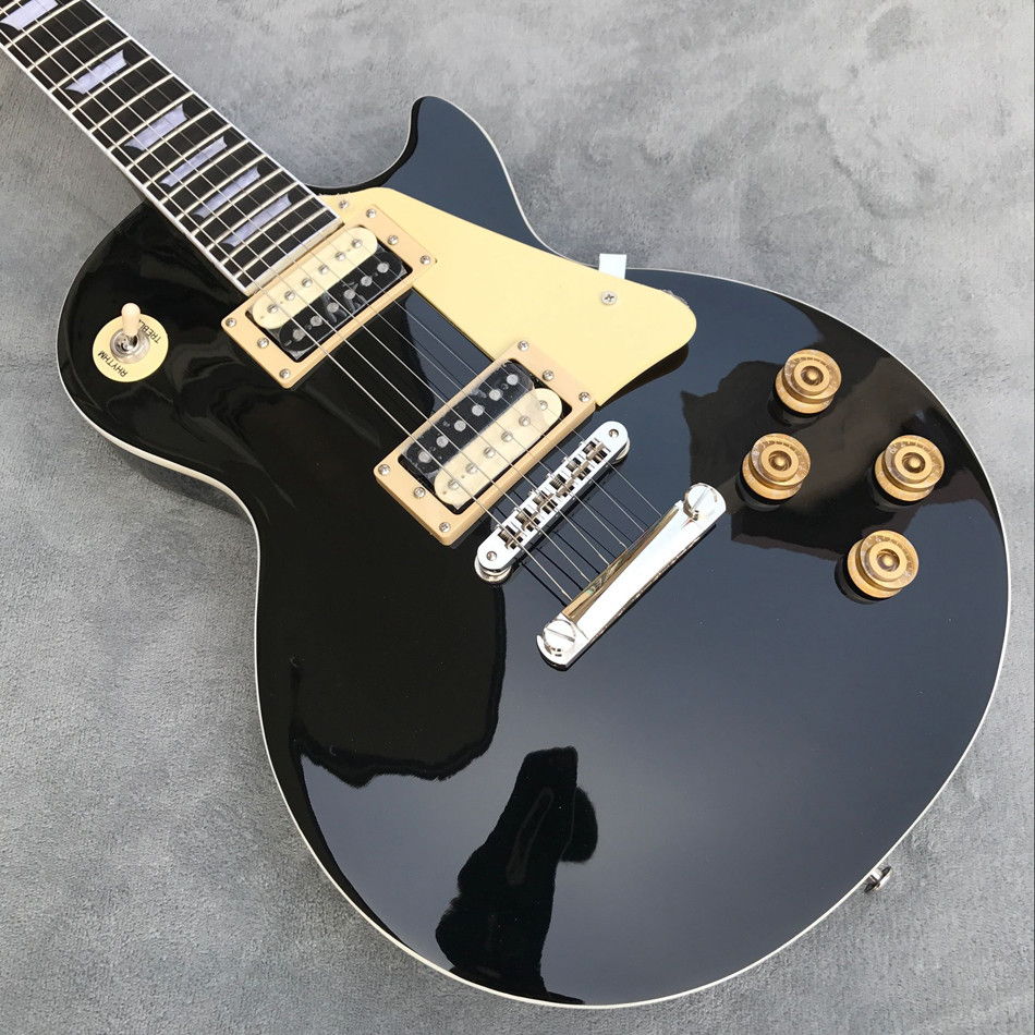 Black 1959 R9 LP standard electric guitar, ebony electric guitar, adjust adjacent Matic bridge