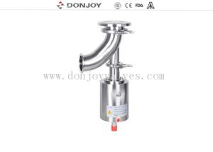 China Pneumatic Elbow Single Acting SS316 Flanged Control Valve/ Donjoy Tank bottom valve factory