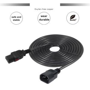 18 awg Computer Panel Mount Iec Cord C14 Male Plug To C13 Female Socket Power