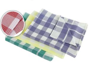 China Microfiber Napkin Special Lattice Pattern Dope-Dyed for Cleaning factory
