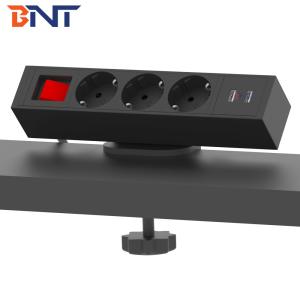 Modern office table mount white color clamp on table power outlets with USB