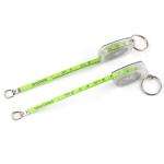 Green Metal Measuring Tape Keychain 2 Meters 80 Inches With Transparent Plastic