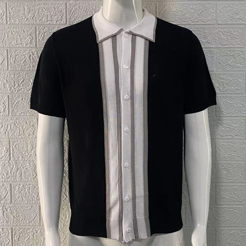 2023 Summer Men's Slim Short Sleeve Lapel Color POLO Sweater with Customize Fabric Type