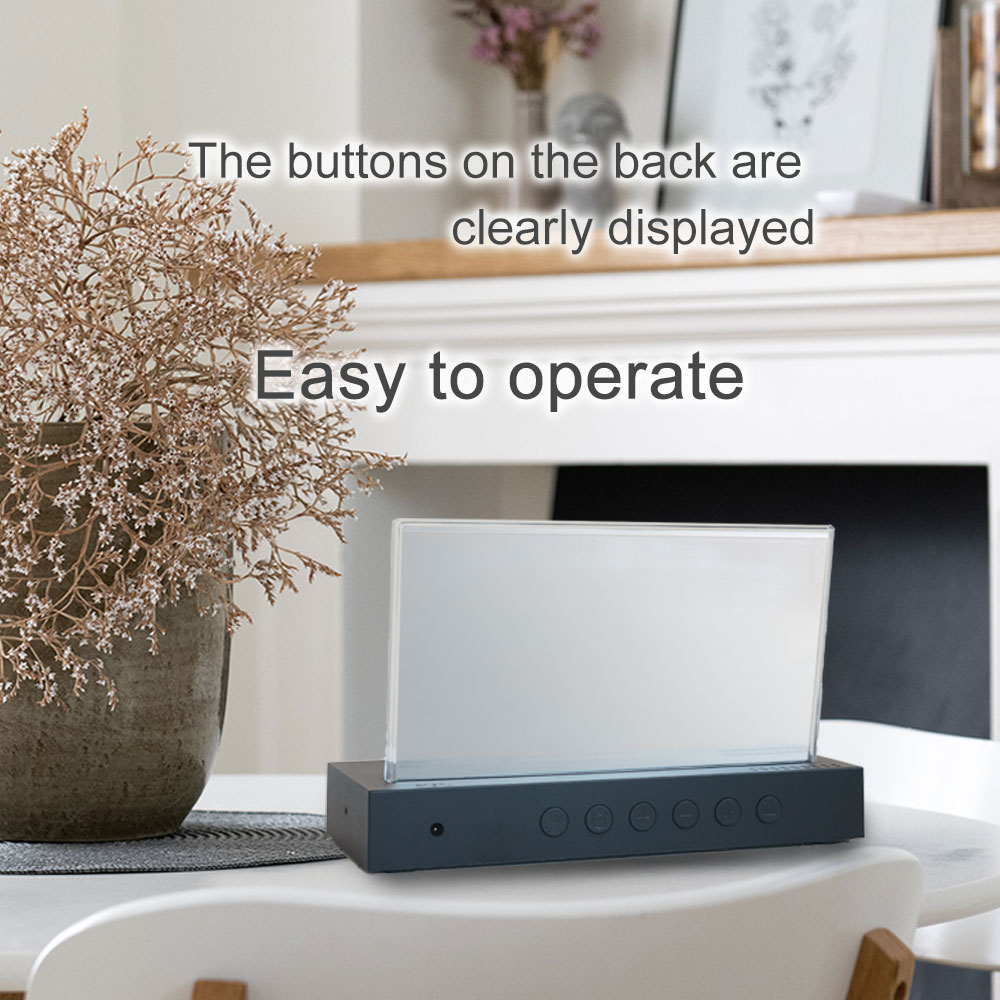 Multi Functional Electronic Weather Forecast Alarm Clock Desktop Transparent Glass Color Screen RF Wireless