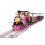 Amusement Park Train Rides Fiberglass Material Customized Track Length