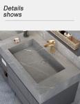 Double Bathroom Vanity Sink Cabinet Solid Wood Furniture Modern Style