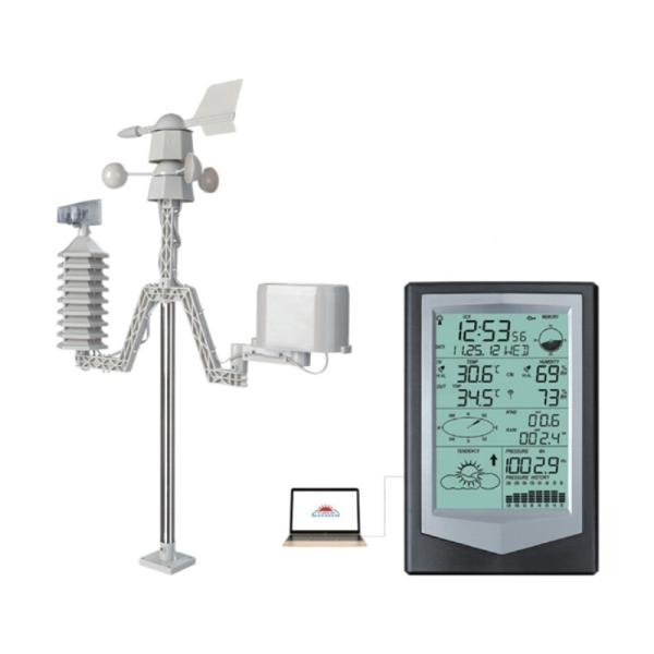 Black And Silver Definition Wireless Weather Station With ±1.0°C Temperature