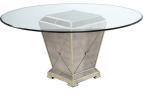 Modern Round Mirrored Dining Table 60 Inches Tempered Glass Table Top