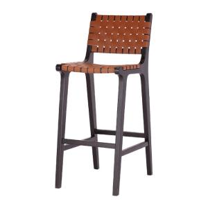 China Modern Style High Solid Wood Bar Chair for Nordic Fashion Bistro Saddle Leather factory