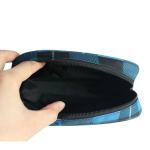 Custom Blue Small Cosmetic Bags , Travel Makeup Bag With Brush Compartment