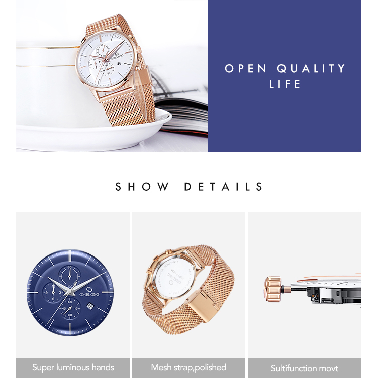 Stainless Steel Mens Quartz Watch One Year Guarantee CE ROHS SGS Approved