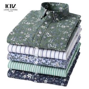 China Advantage Breathable Material Oxford Printing Casual Fashion Small Flower Shirt Men's factory