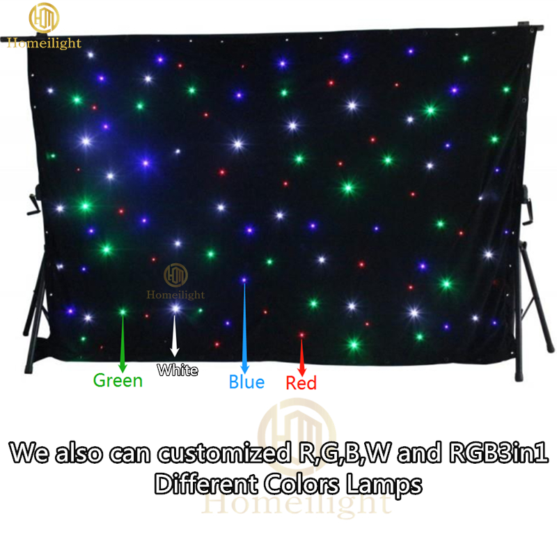 Starry Theater Party Stage Cloth LED Light with DMX512 Control Mode RGBW Star Curtain