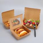 Wholesale Kraft Paper Food Box Salad Fruit Takeaway Box Lunch Packaging Box With