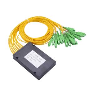 China 1x16 ABS Box Optical Fiber Splitter , SC / APC Connector Fiber Optic PLC Splitter factory