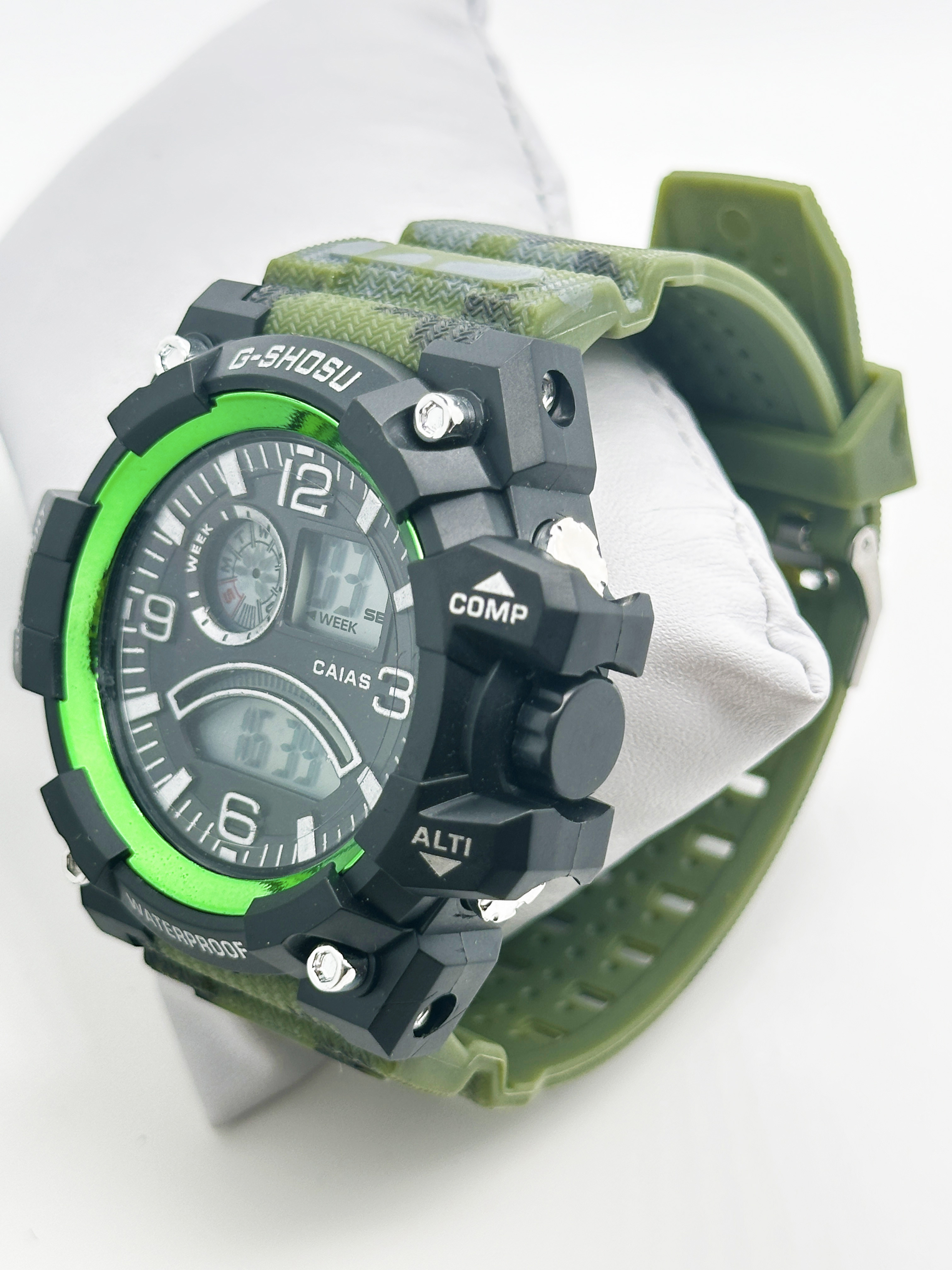Hot Sale Sports Casual Green Silicone Smart Digital Quartz Wristwatch