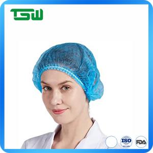 China Dust Proof Disposable PP SMS Non Woven Hair Cap For Food Industry factory