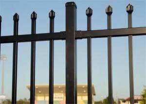 China 2400mm Width Galvanized Steel Spear Top Garrison Fence Panel/Steel Picket Fencing factory
