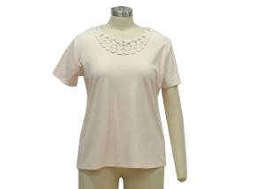 China Pretty Casual Ladies Wear Printed Lace Neck T Shirt Casual Evening Outfits factory