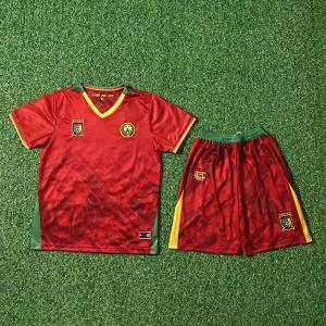 China 2025 Cameroon Children Away Football Jersey Customized Team Uniforms factory