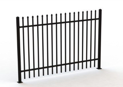 Powder Coating Black Garrison Metal Security Fence Panels2.1MX2.4M Rails 40mm