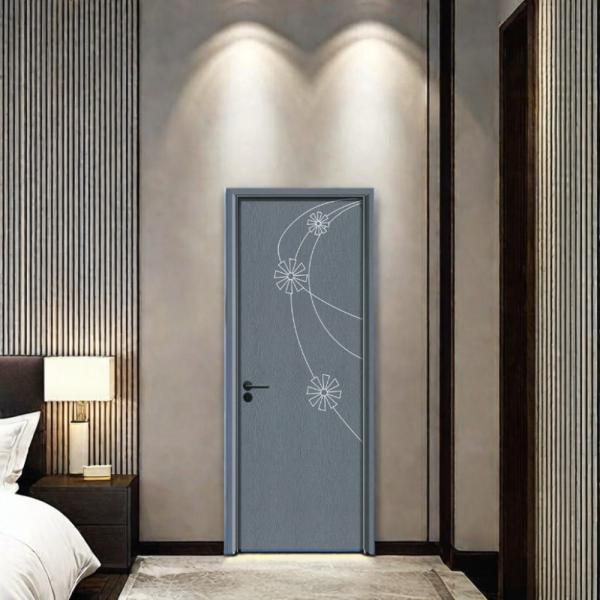Termite Resistant WPC Hollow Door 100% WPC Door Frame Material PVC FILM Surface