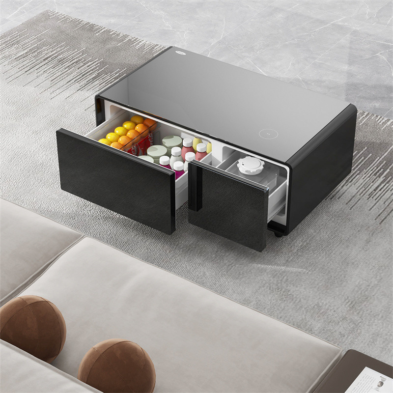 Smart Coffee Table with Multifunctional Beer Cooler and Temperature Range 3 8 C
