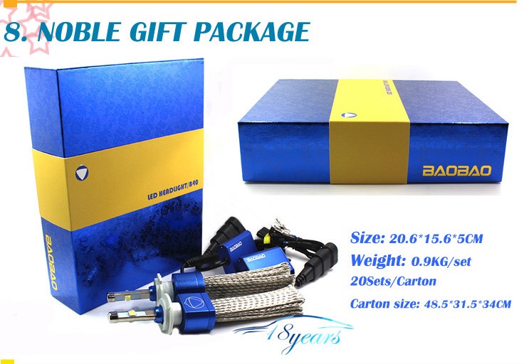 Hot SALE 40W White H4 9003 HB2 4800LM LED DRL Headlight Bulb #R Headlight 5000K Beam--from BAOBAO LIGHTING