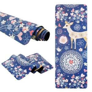 China Color Printing Suede Anti-Slip Yoga Mat, Gymnastics Mats, Microfiber mats for Hot Yoga Pilate, Suede mat manufacture factory