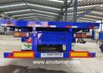 Hydraulic Ramp Flat Bed Semi Trailer 3 Axles Flatbed Tractor Trailer