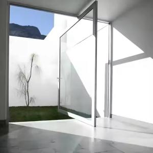 China Modern Residential Design Aluminum Front Pivot Door with 304 Stainless Steel Hardware and Aluminum Profile factory