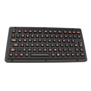 Black titanium vandal proof ruggedized keyboard with industrial backlight