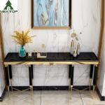 Modern Luxury Hotel Furniture Gold Stainless Steel Marble Decorative Console